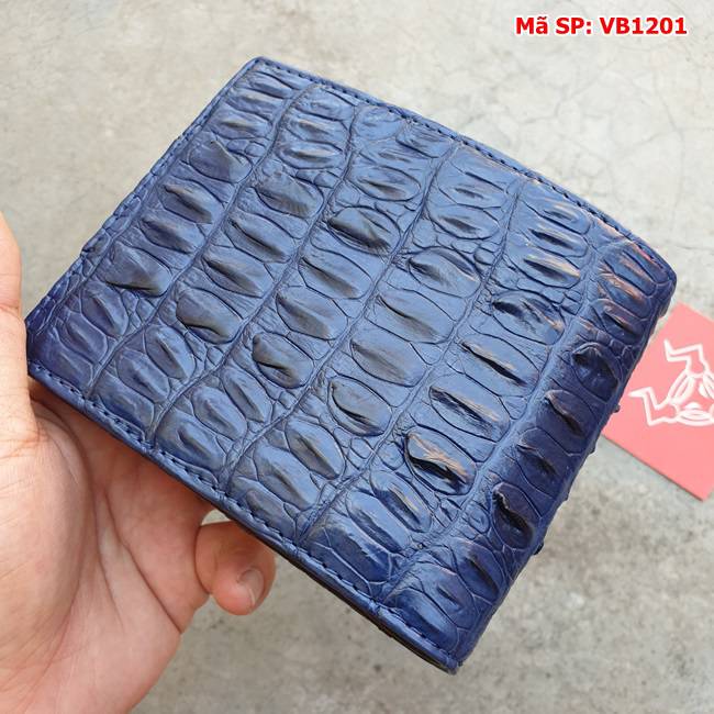 Ví da nam cá sấu gai lưng màu xanh navy VB1201 - Kết hợp hoàn hảo giữa thời trang và chất lượng