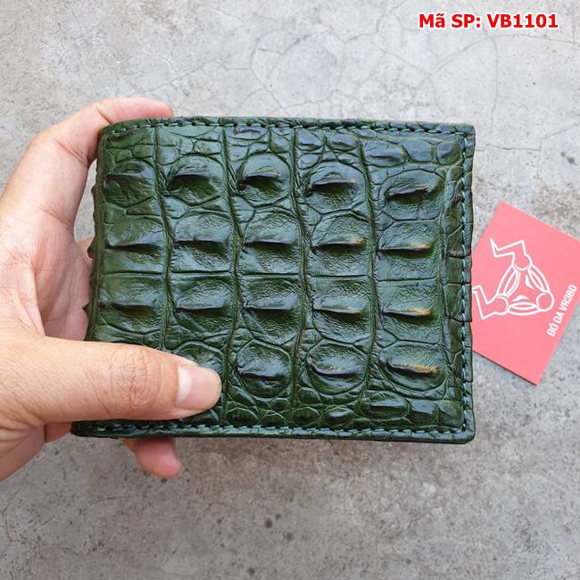 "Thể hiện phong cách với bóp ví da cá sấu xanh lá VB1101 chất lượng cao"
