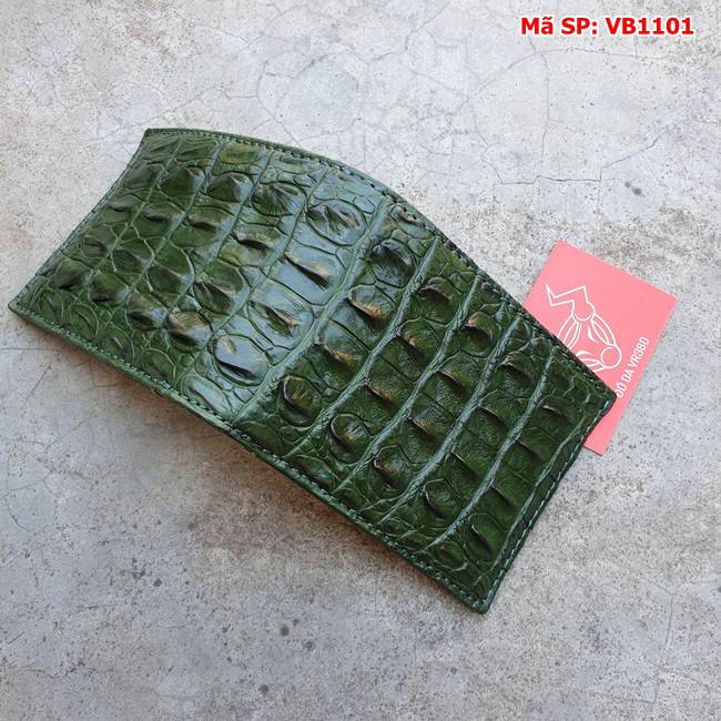 "Bóp ví da cá sấu xanh lá VB1101 - Sự lựa chọn của những người sành điệu"