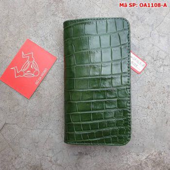 Bao Da Cá Sấu Iphone XS MAX Xanh Lá Trơn OA1108-A