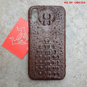 Ốp Lưng Cá Sấu Iphone X Gù Nâu Đen OB0204