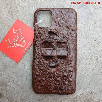 Ốp Lưng Cá Sấu Iphone 11 promax Gù Nâu Đen OD0204-B