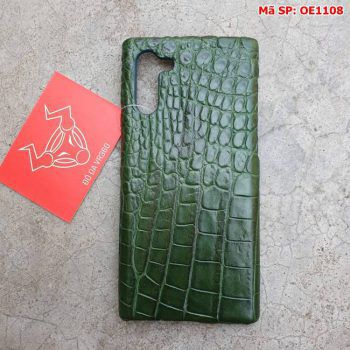 Ốp Lưng Cá Sấu Samsung Note 10 Trơn Xanh Lá OE1108