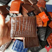 Ví Mini Da Cá Sấu Trơn Nâu VF0308