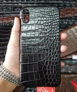 Ốp Lưng Da Cá Sấu Iphone XS Max Đen Trơn