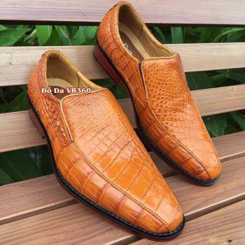 Giày Tây Da Cá Sấu Thật GB0608 Da Trơn Size41