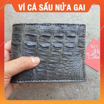 Ví Cá Sấu Form Ngang Nửa Gai