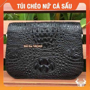 Túi Đeo Chéo Nữ Da Cá Sấu Thật ME0104 Đen